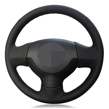 Imagem de TPHJRM Capa de volante de carro DIY preto couro artificial, apto para Mitsubishi Lancer X 10 2007-2015 Outlander 2006-2013 ASX 2010-2015