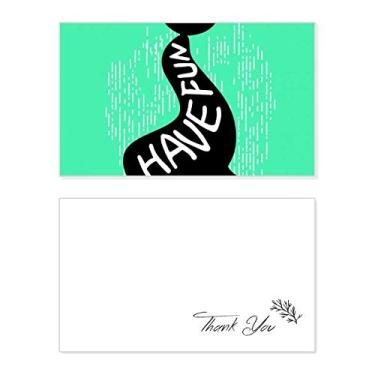 Imagem de Contorno de animal com selo preto, cartão de agradecimento natural, papel de aniversário, agradecimento de casamento