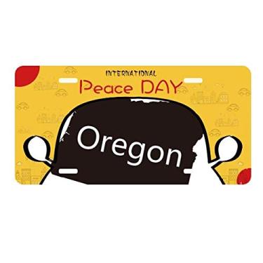 Imagem de DIYthinker Placa de carro Oregon com mapa dos Estados Unidos da América
