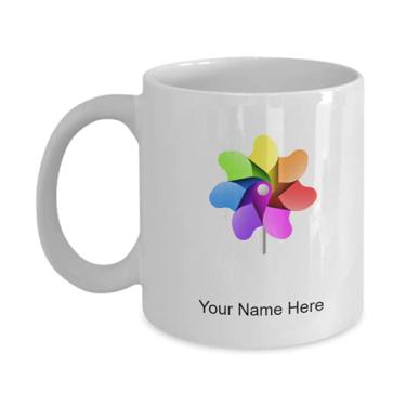 Imagem de Caneca de cata-vento personalizada - Caneca de café para amantes de catavento, ideia para crianças meninos e meninas Amor - Caneca de café de 325 ml