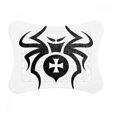 Imagem de Moldura de quebra-cabeça de ilustração com estampa de aranha de insetos pretos para decoração de imagem