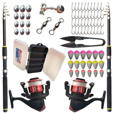 Imagem de Kit de Pesca DoCarmo Spinning - 2 Varas Telescópicas 2,40m + Acessórios