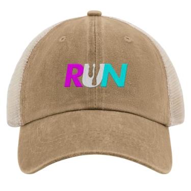 Imagem de Dad Hats Run for Victory Sprint Boné feminino bordado snapback, Pigmento cáqui 02, Tamanho Único