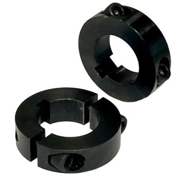 Imagem de Coleira de bloqueio de eixo dividido, furo de 2,5 cm, aço, chave (pacote com 2). Para eixos Go Kart e Mini Bicicleta.