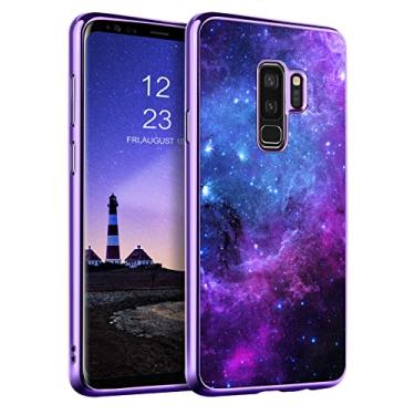 Imagem de GUAGUA Capa compatível com Samsung Galaxy S9 Plus de 6,2 polegadas que brilha no escuro Noctilucente luminoso nebulosa espaço slim fit capa protetora à prova de choque anti-arranhões para Samsung S9