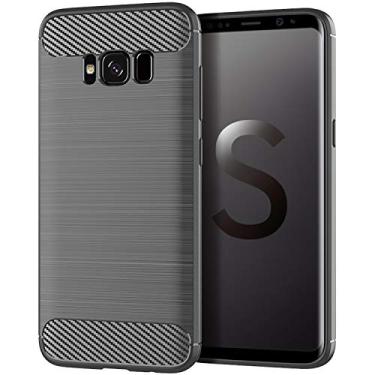 Imagem de NEKOYA Capa para Samsung Galaxy S8 Lite, sensação macia, proteção total, anti-arranhões e impressões digitais + capa de celular resistente a arranhões para Samsung Galaxy S8 Lite cinza