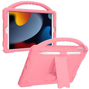 Imagem de JOGUIIA Capa para iPad 9ª 8ª geração, capa infantil de silicone para iPad 10.2 2021/2020/2019, capa à prova de choque com suporte para o Apple iPad de 10,2 polegadas (rosa)