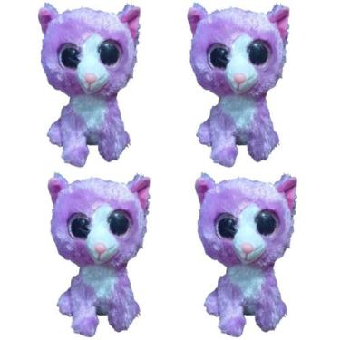 Imagem de Kit C/4x Brinquedo de Pelúcia Gato Roxo - Ty Rara