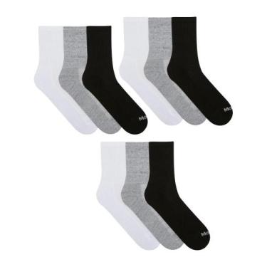 Imagem de 9 Pares De Meias Mash Básica Cano Médio Em Algodão Para Treino Corrida