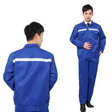 Imagem de Conjunto Uniforme Profissional Faixa Refletiva Segurança Trabalho Obra