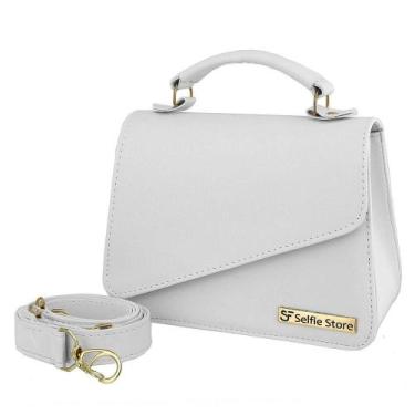Imagem de Bolsa Feminina Flap Lisa Alça Removível Moderna - Fierre, Branco