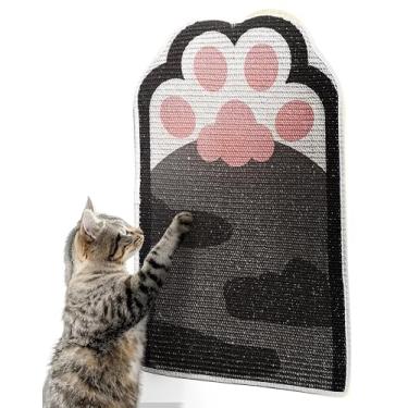 Imagem de Lukamoo® Almofada para arranhar gatos, arranhador de parede para gatos internos (malhado cinza, médio (61 x 40 cm))