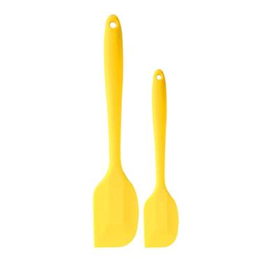 Imagem de Espátula de Silicone, Conjunto de Espátula de Cobertura de Tamanho Opcional Com Design que Economiza Espaço para Assar, Cozinhar e Decorar (Grande + pequeno amarelo)