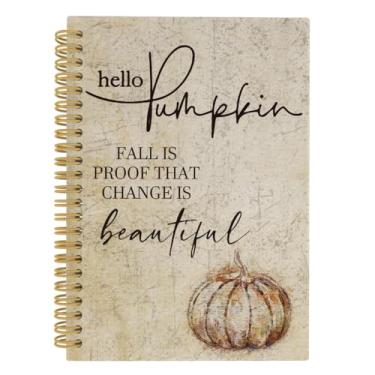Imagem de ANIANG Diário de outono, caderno espiral Hello Pumpkin, decoração de outono, rústico outono 14 x 21 cm, 164 páginas, pautado na faculdade, caderno de abóbora para escritório, material escolar,