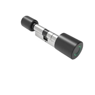 Imagem de Fechadura de cilindro eletrônico tuya 90mm tamanho ajustável impressão digital biométrica ble app bloqueio de segurança-proteção casa fechaduras de porta inteligentes(Black with gateway,35 and 35 to 5