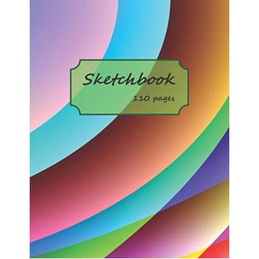 Imagem de Sketchbook 110 Pages: Unlined Notebook Journal 8.5" x 11" for Drawing, Doodling, Designing, Painting, Sketching, Writing. (Rainbow color cover volume 16)