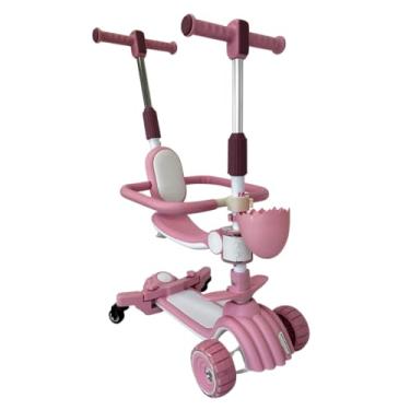 Imagem de Patinete Infantil 3 em 1 com assento, apoio, luz e música Velorad Kids Z-Rader Rosa
