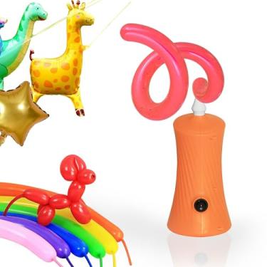 Imagem de Voircoloria Bomba de balão 260 elétrica, insuflador automático de bocal duplo portátil com ferramentas de amarração para balões longos de animais, aniversário, gênero, revelação, balões de chá de