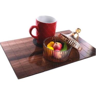 Imagem de Porta Copo Esteira Madeira Individual - LELELE, Marrom