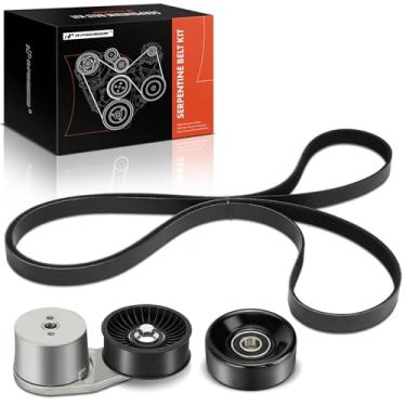 Imagem de A-Premium Kit de correia de transmissão serpentina do motor compatível com carros Chevrolet e GMC - C1500, C2500, C2500 Suburban, C3500, C3500HD, K2500, K2500 Suburban, K3500, R2500 Suburban, V2500