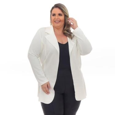 Imagem de Jaqueta Feminina Plus Size Neoprene Longa Sobretudo Max. - MimallCente