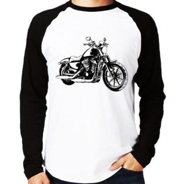 Imagem de Camiseta Raglan Moto Sportster XL 883 Iron Art Manga Longa - Foca na M
