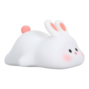 Imagem de Luminária Abajur Coelho Silicone Infantil Touch Luz De Toque