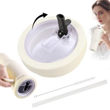Imagem de Tampa de substituição para copo Stanley de 1,134 g com canudo de silicone macio, à prova de vazamento, tampa à prova de derramamento para copo Stanley, capa de canudo flip de substituição compatível