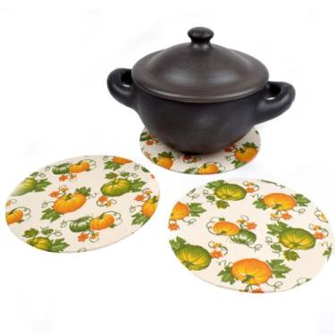 Imagem de Descanso de Panela MDF + Capa Estampada Para Mesa de Jantar Kit 03 Peç