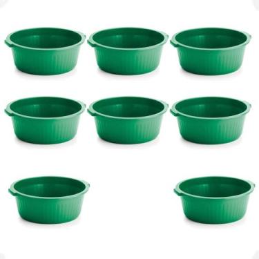 Imagem de Kit 8 Balde Bacia Multiuso de Plástico canelada 12 Litros - Arqplast