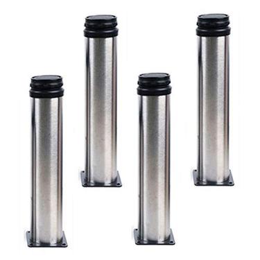 Imagem de XWZFFAI Pés de móveis de aço inoxidável sólido, pernas de sofá ajustáveis DIY, coluna de suporte prata de 50 cm, armário de TV substituível, armário de banheiro, pernas de mesa, 25 cm