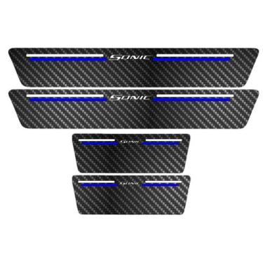 Imagem de Kit Soleira Protetora Porta Premium Blue Carbono  -  Sonic - Jhow Ades