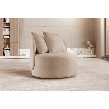 Imagem de Poltrona Redonda Orgânica Moon Bege