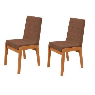 Imagem de Conjunto 2 Cadeiras De Jantar Atla Lopas Amendoa Clean