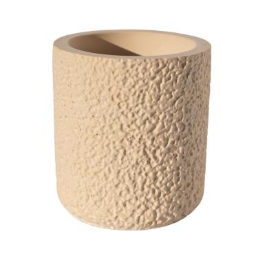 Imagem de Vaso Decorativo Texturizado M Artesanal 10,5cm Em Cimento Palha