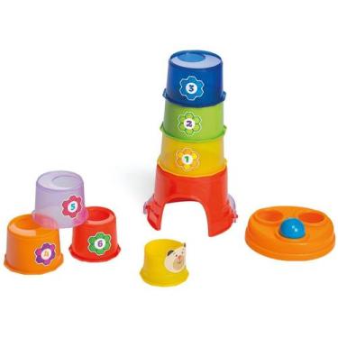 Imagem de Brinquedo de Encaixar Baldinho Maluco - Ta Te Ti 10 Peças - Calesita