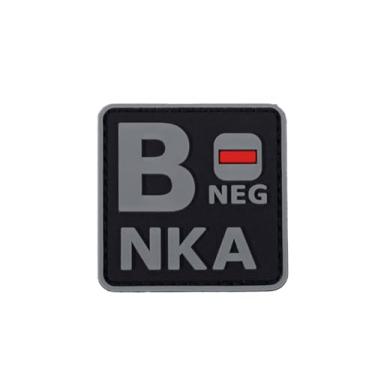 Imagem de Ruoming 1 peça de adesivos táticos de tipo sanguíneo, 5 x 5 cm, PVC 3D, fecho de gancho (cinza B-)