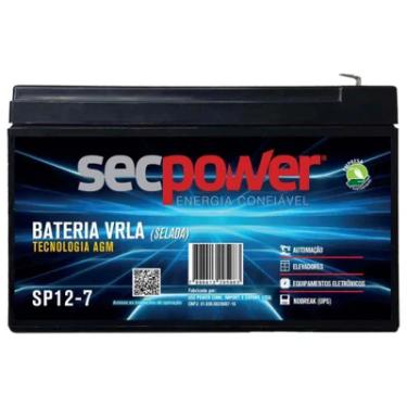 Imagem de Bateria Selada Vrla 12v 7ah Sp 12-7 Secpower