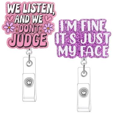 Imagem de 2 peças de porta-crachás de enfermeira com clipe retrátil para pendurar cartão de identificação, carretel de crachá de enfermagem fofo presentes para enfermeira RN LPN CNA enfermeira médica