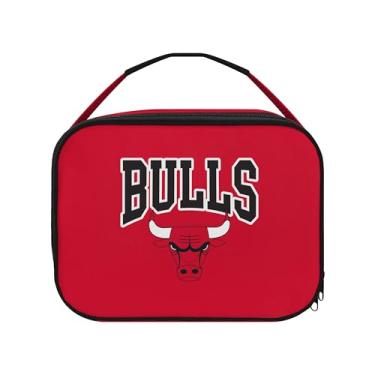 Imagem de FOCO NBA Unissex Adulto Oficialmente Licenciado Wordmark Team Color Big Logo Basketball Zip Closure 7L Lunch Bag - Chicago Bulls