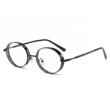 Imagem de HCPIHF Óculos de sol ovais steampunk para mulheres, armação de metal retrô masculina e feminina (arma C1)