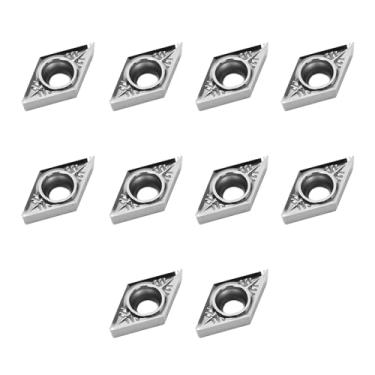 Imagem de Ruimou 10 peças de acessórios para máquina de lâmina giratória, inserções de carboneto DCGT11T304, cortadores de inserções de carboneto de torno CNC