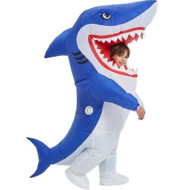 Imagem de Fantasia inflável de tubarão One Casa Blow Up Party Kids 8-10Y