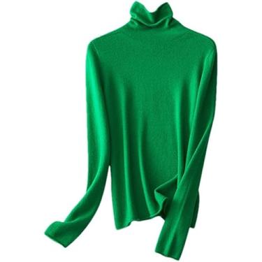 Imagem de Pulôveres De Lã Para Mulheres Com Gola Alta E Ajuste Fino Para Camisolas De Outono Inverno Básico, En8, L