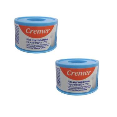 Imagem de Fita Micropore Cremer Branco 2,5cm x 10m  Kit com 2 Unidades