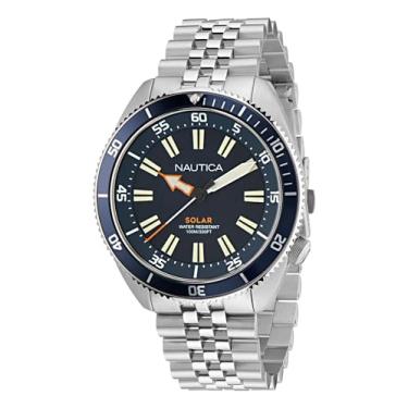 Imagem de Nautica Relógio masculino com pulseira de aço inoxidável (modelo: NAPNVS404), Prata