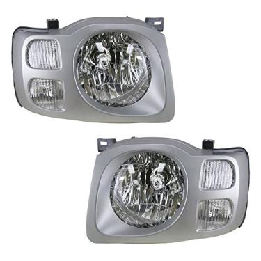 Imagem de TRQ Conjunto de montagem de farol de 2 peças lado do motorista e do passageiro compatível com Nissan Xterra SE NI2502148 NI2503148 2002-2004