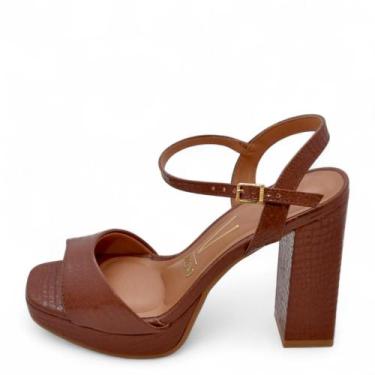 Imagem de Sandália Feminina Vizzano Salto Alto REF: 6551100 VERNIZ CROCO, Mocca,