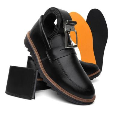Imagem de Kit Oxford Masculino Social Festa Formatura Casamento Preto Carteira C