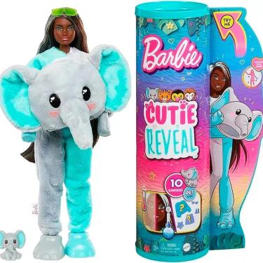 Imagem de Boneca Barbie Reveal Elefante Na Selva Com 10 Surpresas - Mattel HKP97